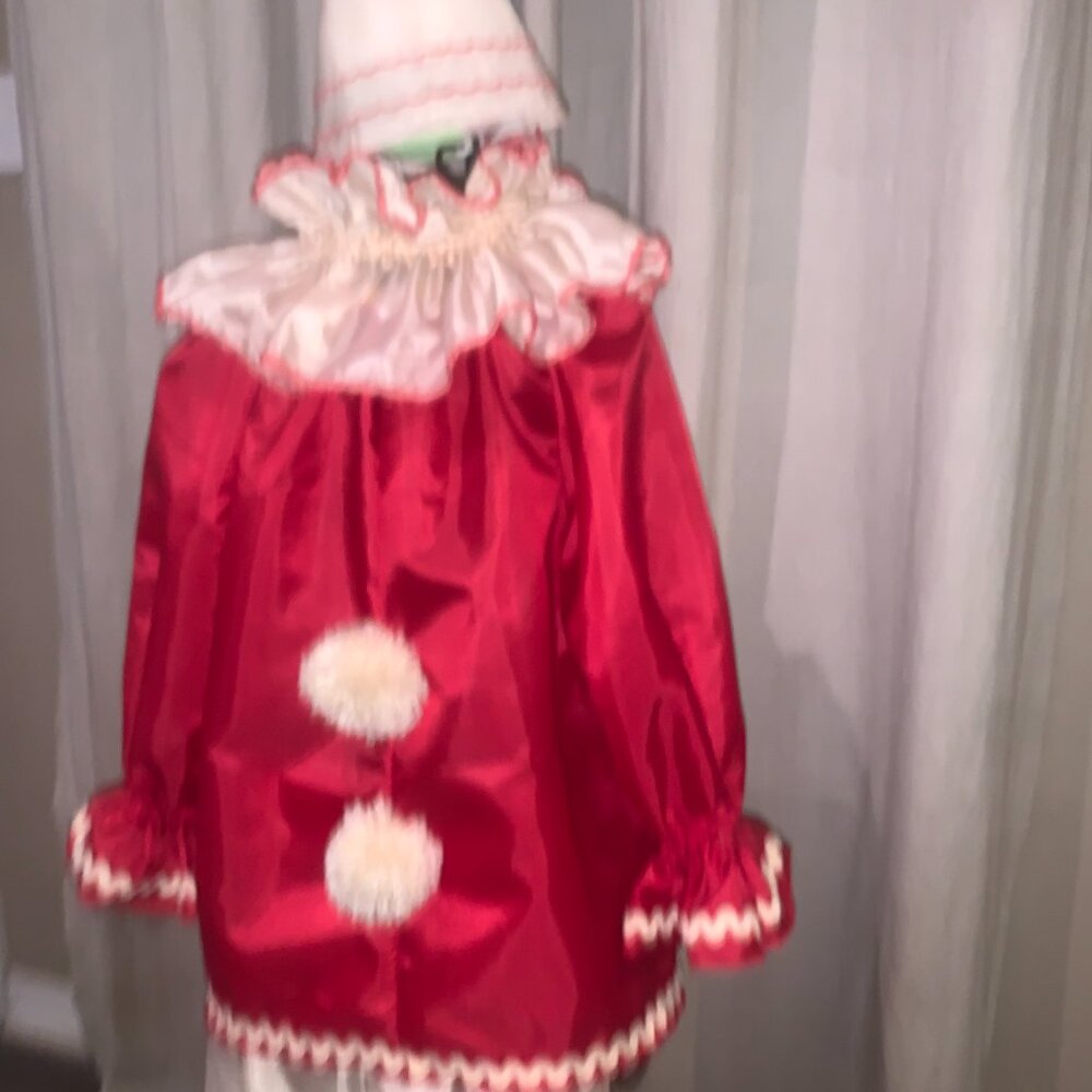 Pierrot Clown Halloween Costume vintage style cream and red NWOT - Picture 5 of 7